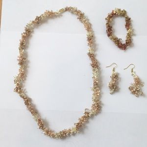 Handmade knit jewelry set